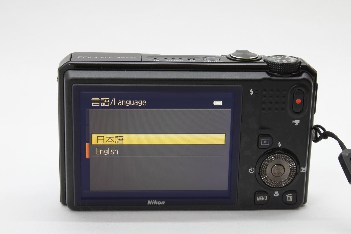 1円出品！【動(dòng)作美品】ニコン Nikon COOLPIX S9100 ブラック 動(dòng)作確認(rèn)済 バッテリー
