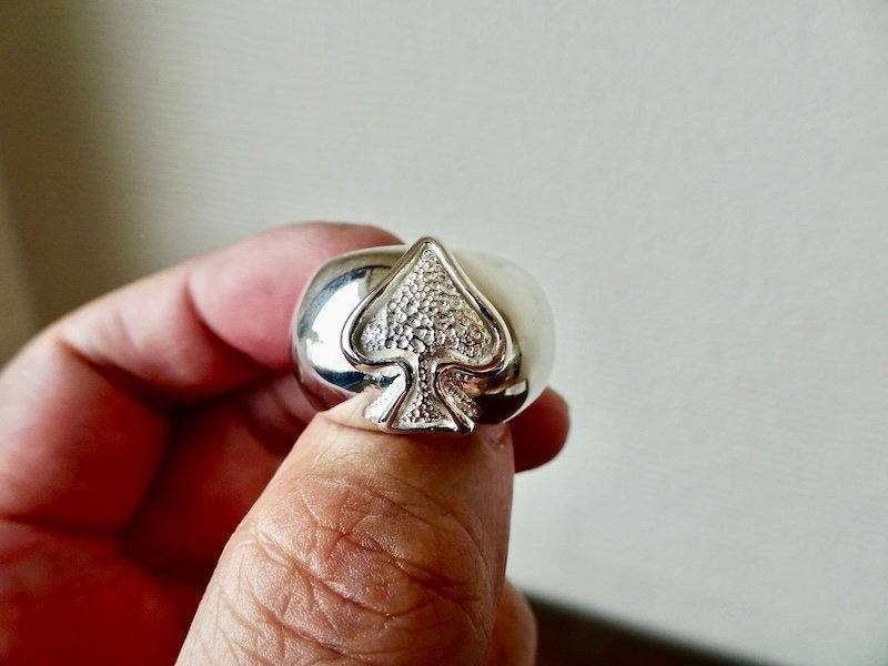 仁尾彫金『ギャラクシースペード甲丸リング』ハンドメイド398b