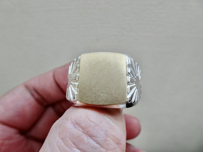 仁尾彫金『ゴールドプレート太陽の印臺(tái)リング』ハンドメイド202