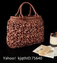 希少新品！極美品★高級(jí)UPハンドバック 職人手作り良品　山葡萄かごバッグ 手編み山葡萄籠バッグ バスケット籐かご