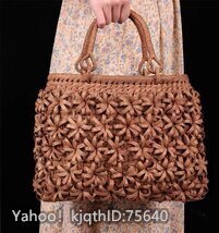 希少新品！極美品★高級(jí)UPハンドバック 職人手作り良品　山葡萄かごバッグ 手編み山葡萄籠バッグ バスケット籐かご