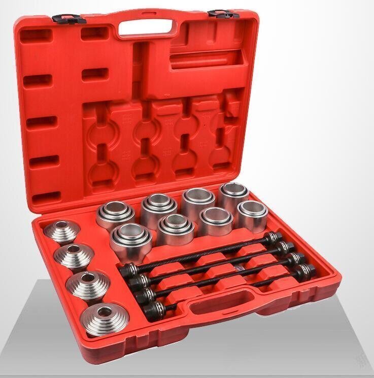 新品プルスリーブキット28點セット油圧プレスSST特殊工具スリーブ アタッチメント當て金 汎用 ブッシュ ベアリング マウント 脫著 圧入