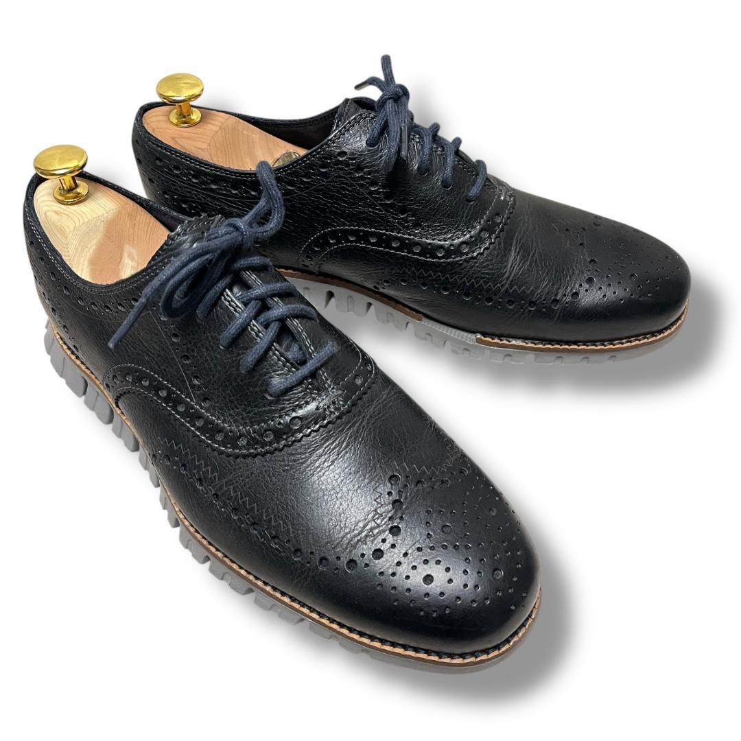 Cole Haan コールハーン ゼログランド ウイングチップ シューズ 8M 黒 ブラック
