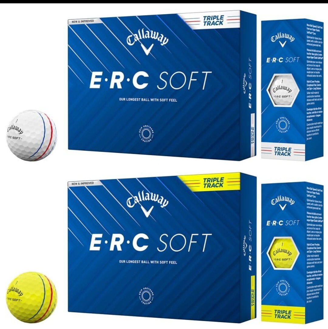 Callaway キャロウェイ ERC SOFT 2025新制品 ゴルフボール1ダース(12個入) 「 ERC SOFT 25 TRPLTRK 」　ホワイト