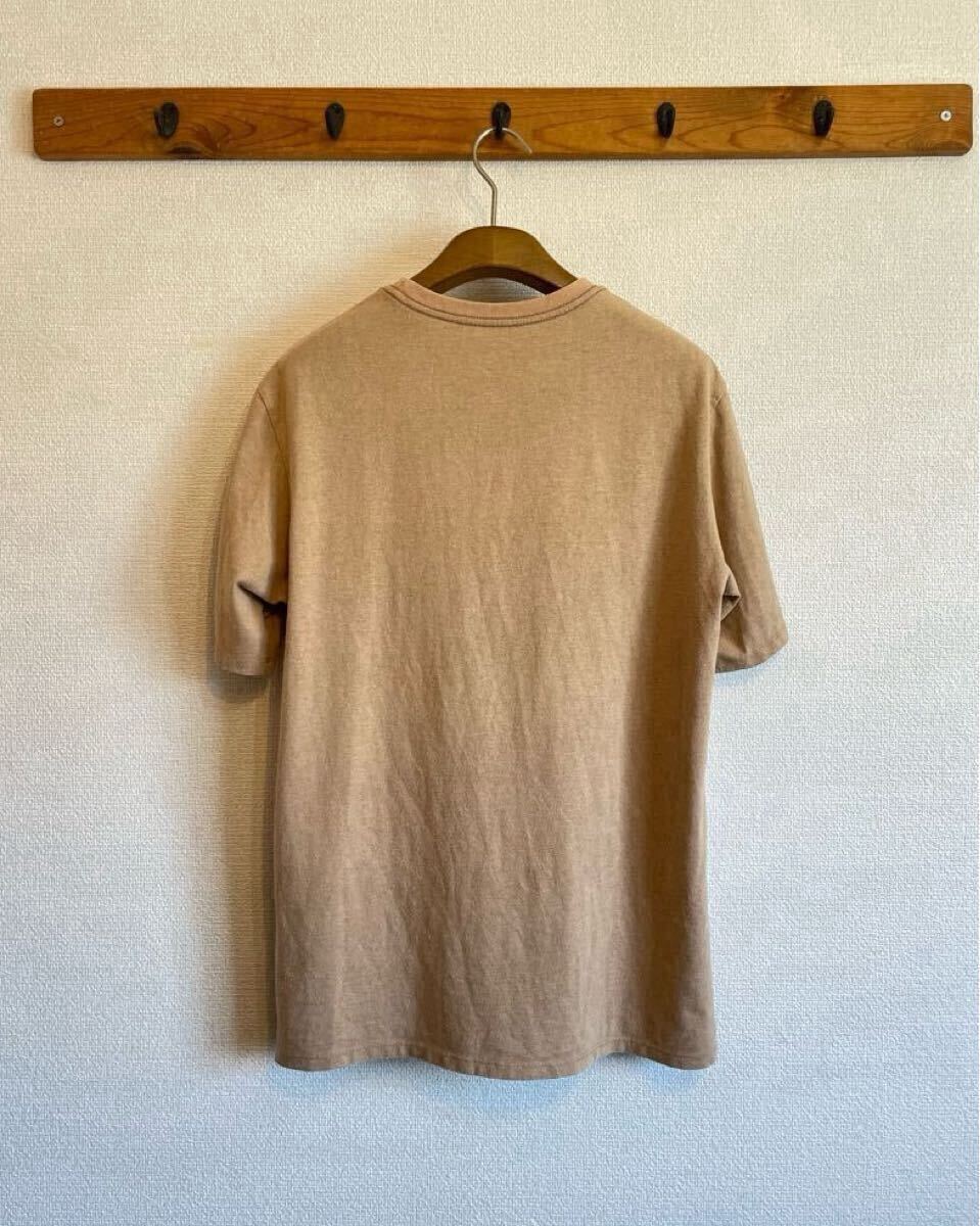 ［美品］Patagonia パタゴニア 刺繍ロゴ ポケットTシャツ Mサイズ ベージュ レスポンシビリティー リサイクルコットン 