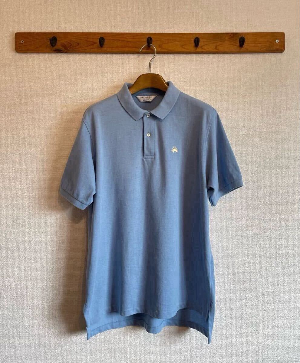 ［米國(guó)制］美品 Brooks Brothers ブルックスブラザーズ GOLDEN FLEECE ビンテージ 半袖 鹿の子ポロ Lサイズ ブルー