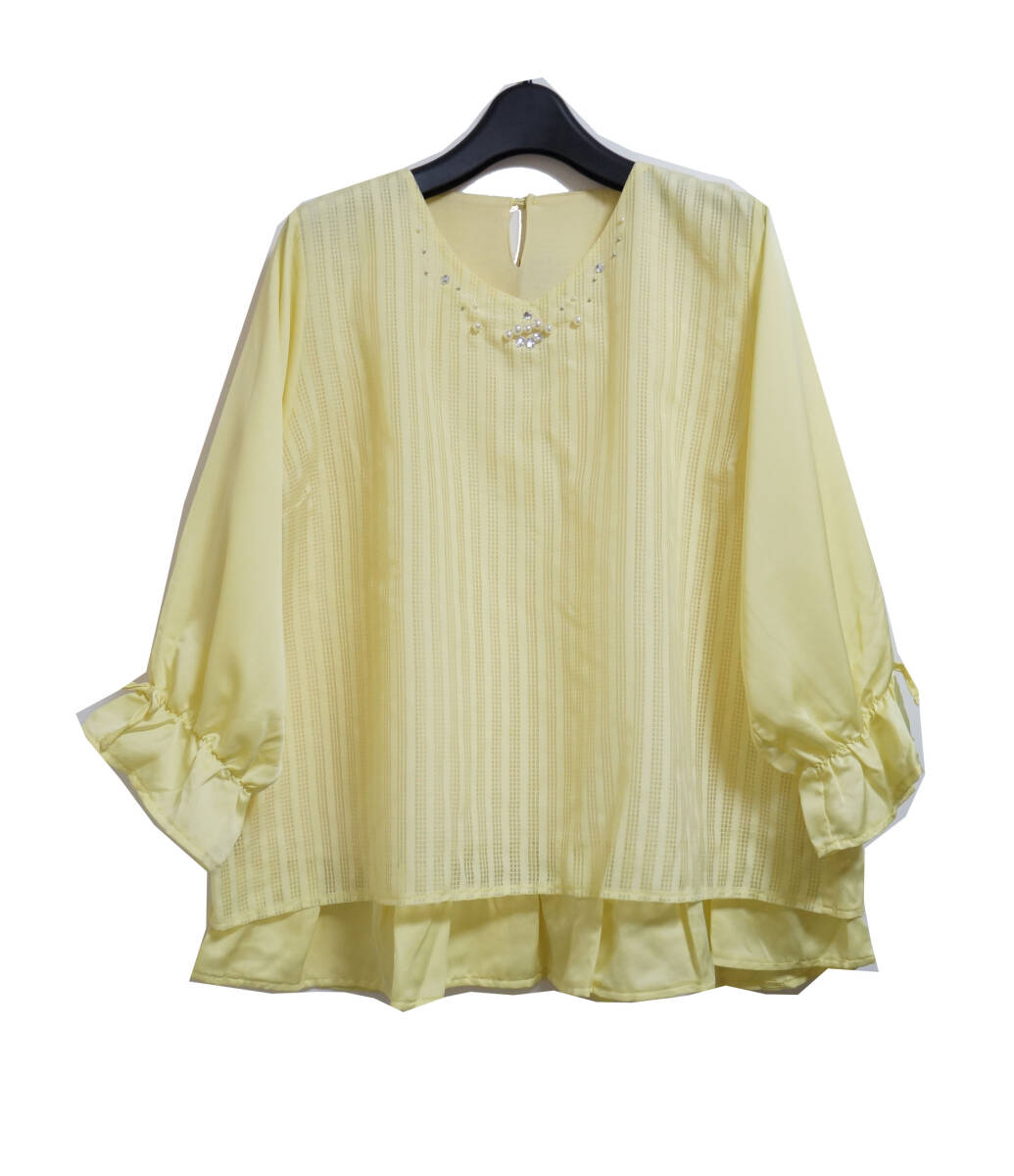 ●新品/プルオーバー/ブラウス/ビジュー/裾フリル/5L/レディース●x0016_画像2