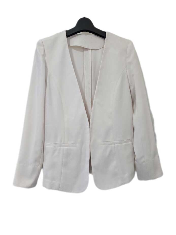 ●新品/ジャケット/ノーカラー/アイボリー/M/春夏/レディース●い0627_画像2