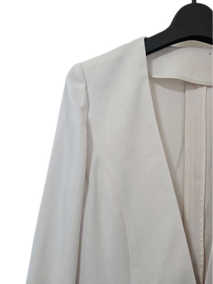 ●新品/ジャケット/ノーカラー/アイボリー/M/春夏/レディース●い0627_画像3