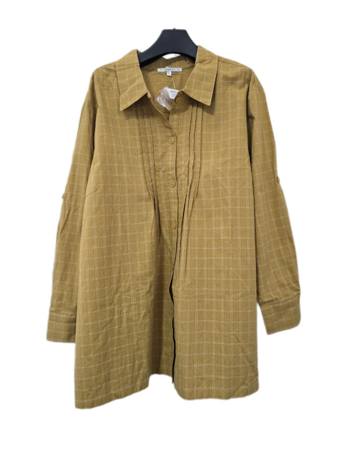 ●新品/UVカット/シャツ/ブラウス/5L/マスタード/レディース●x0030_画像2