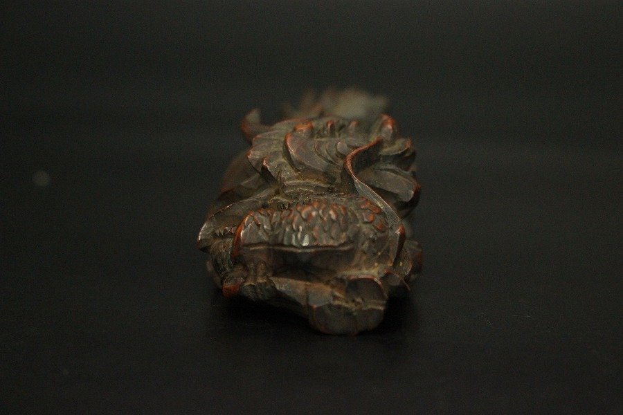 [ серебряный .] дерево гравюра дракон netsuke karaki коробка времена предмет старый дом магазин . бесплатная доставка (LC792)