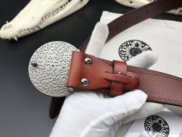 新品 肉厚 紳士用 イタリアンレザー ベルト 本革 フリーサイズ メンズ 牛革 カジュアル ベルト 革 未使用 06