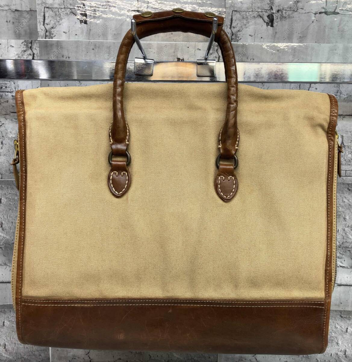 RRL RALPH LAUREN ダブルアールエルラルフローレン トートバッグ レザー キャンバス THE DOUBLE RL SUPPLY CO. ブラウン