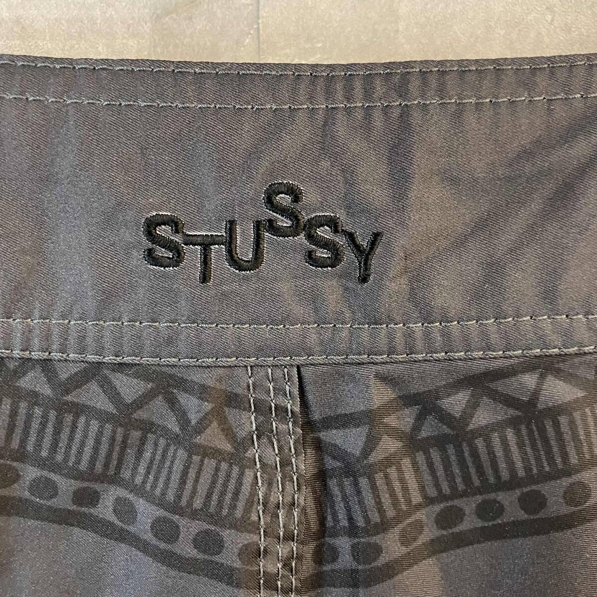 STUSSY ハーフパンツ 総柄サーフショーツ 31サイズ ブラック ステューシー 店舗受取可_画像4