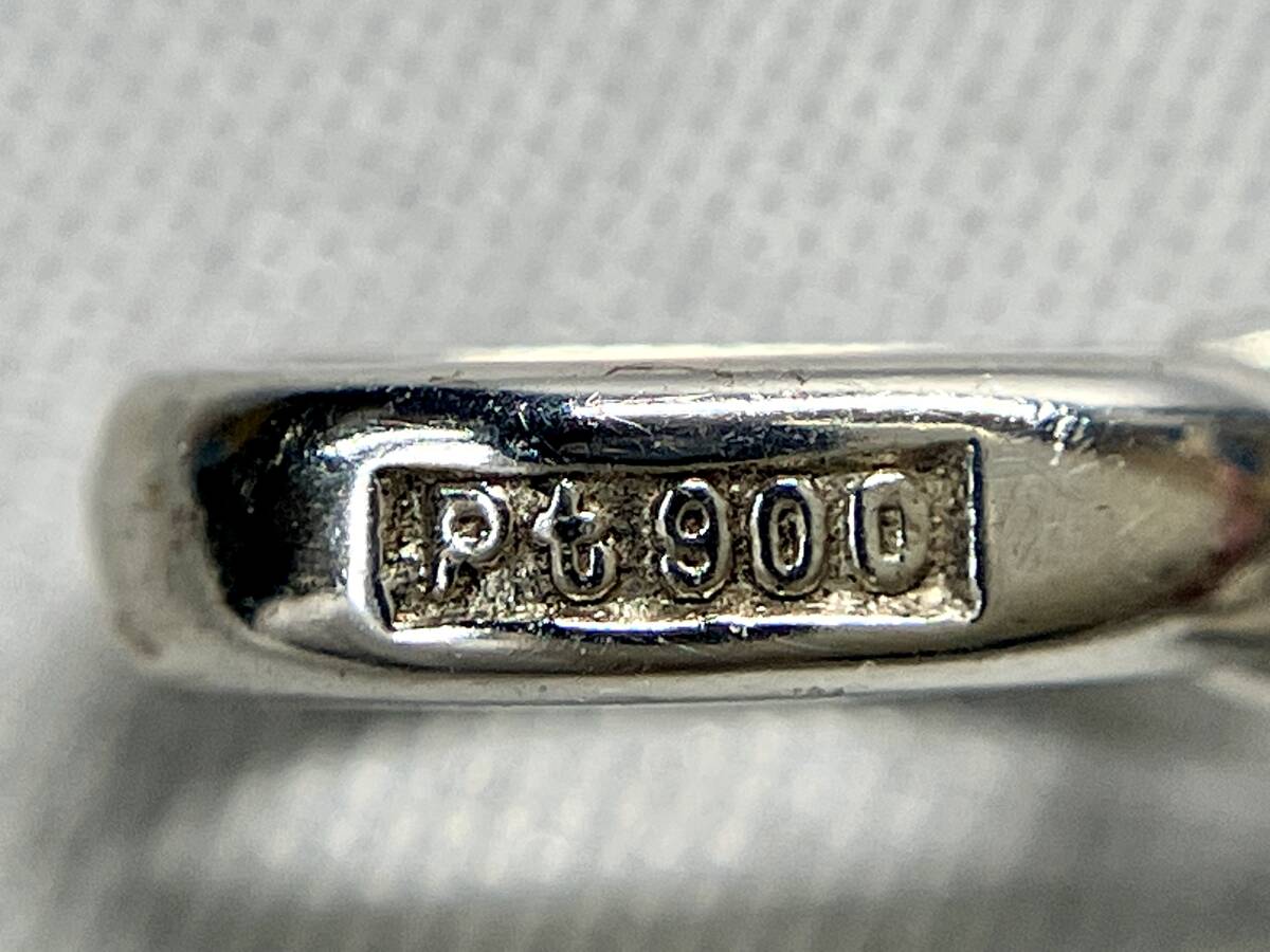 Pt900 подвеска с цепью 4.8g H2.9×W1.3cm узор резьба по дереву 