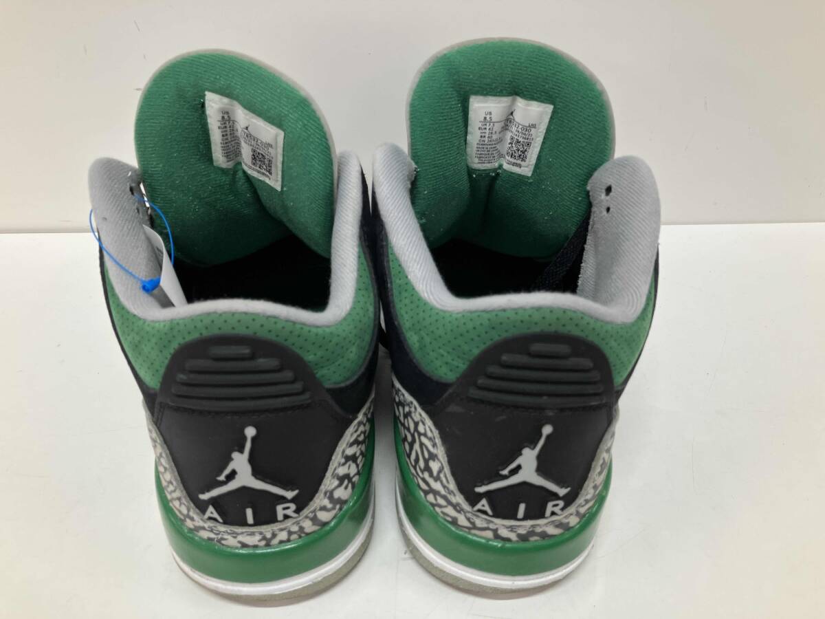 NIKE ナイキ AIR JORDAN 3 RETRO パイングリーン CT8532-030 スニ-カ- 26.5cm ブラック&グリーン