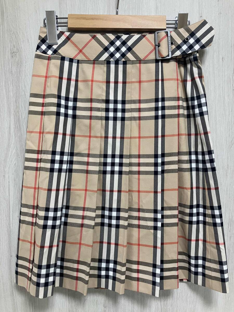 BURBERRY London/プリーツラップスカート/ノバチェック/ベージュ/サイズ34/FX90-050-50