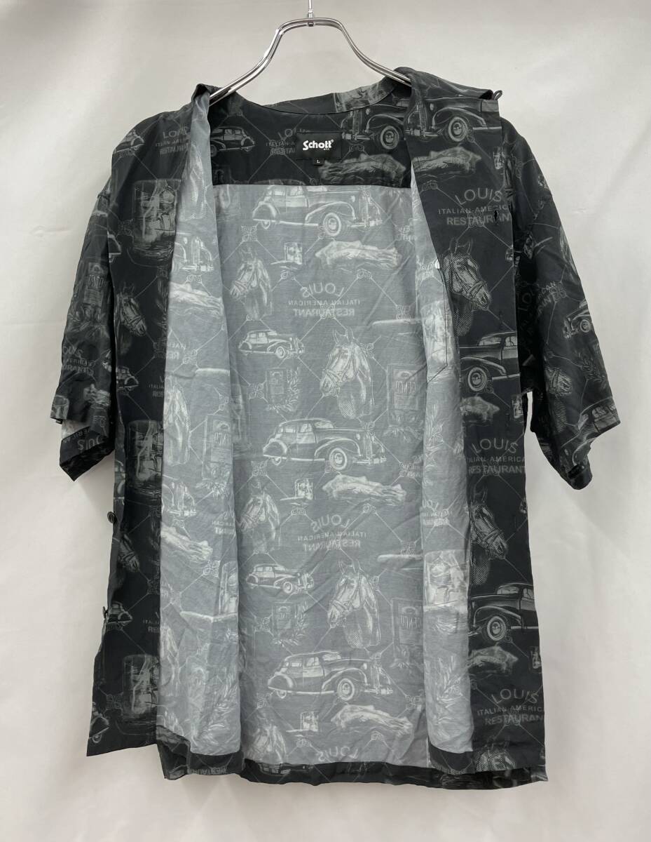 Schott ショット 782-4223001 The Godfather ゴッドファーザー レーヨン 半袖シャツ L ブラック 夏