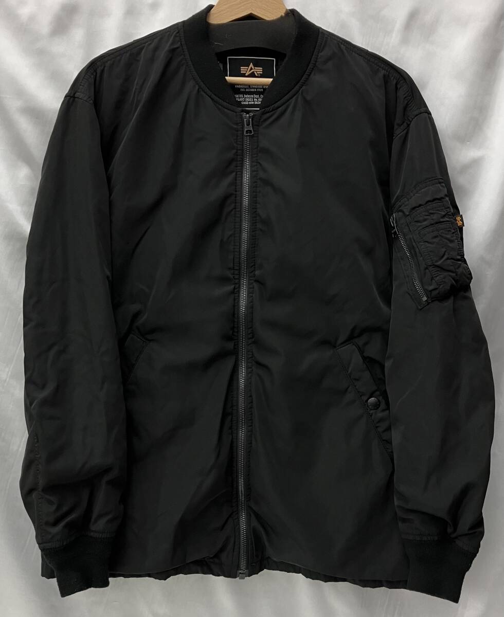 ALPHA INDUSTRIES アルファインダストリーズ フライトジャケット MA-1 メンズ M 黒 ブラック 表地ポリエステル100%