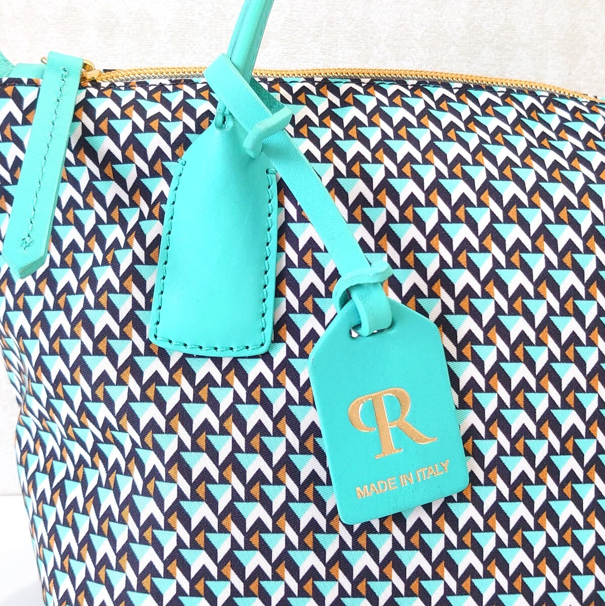 не использовался Roberta pieliROBERTA PIERI женский 2way Mini большая сумка aqua blue acqua tatami Mini da полный ITALY Италия производства 