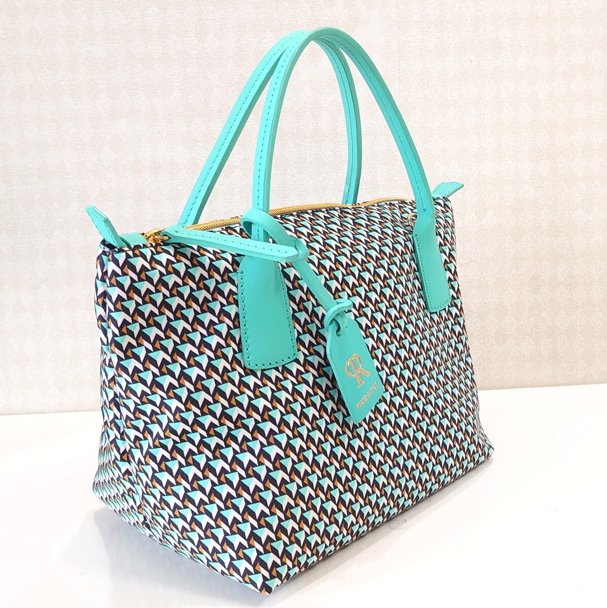  не использовался Roberta pieliROBERTA PIERI женский 2way Mini большая сумка aqua blue acqua tatami Mini da полный ITALY Италия производства 