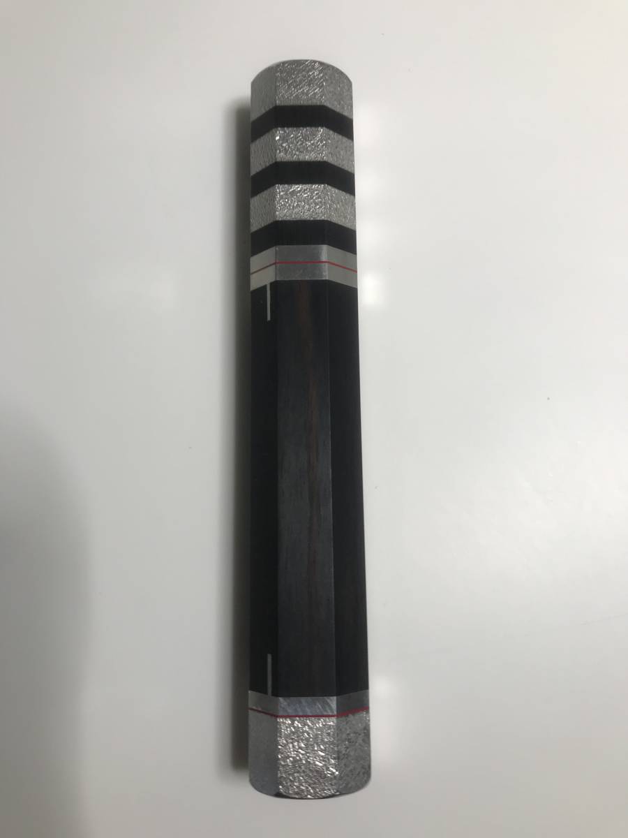 青黒檀銀六本槌目赤引飾柄/尺?尺三