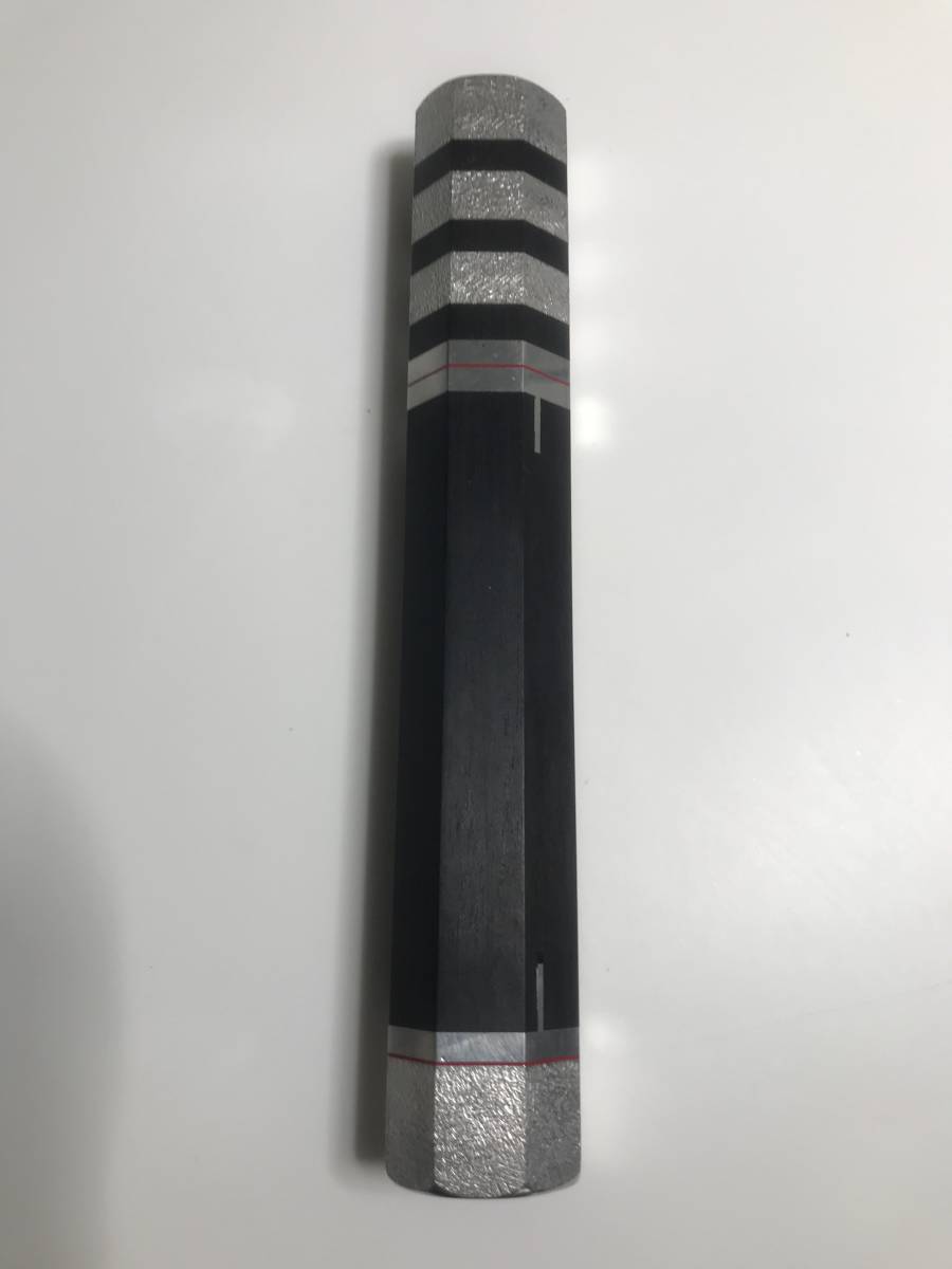 青黒檀銀六本槌目赤引飾柄/尺?尺三