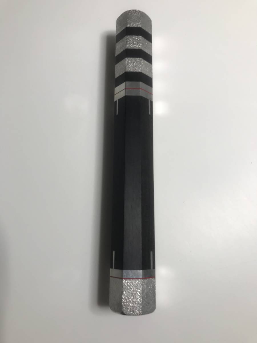 青黒檀銀六本槌目赤引飾柄/尺?尺三