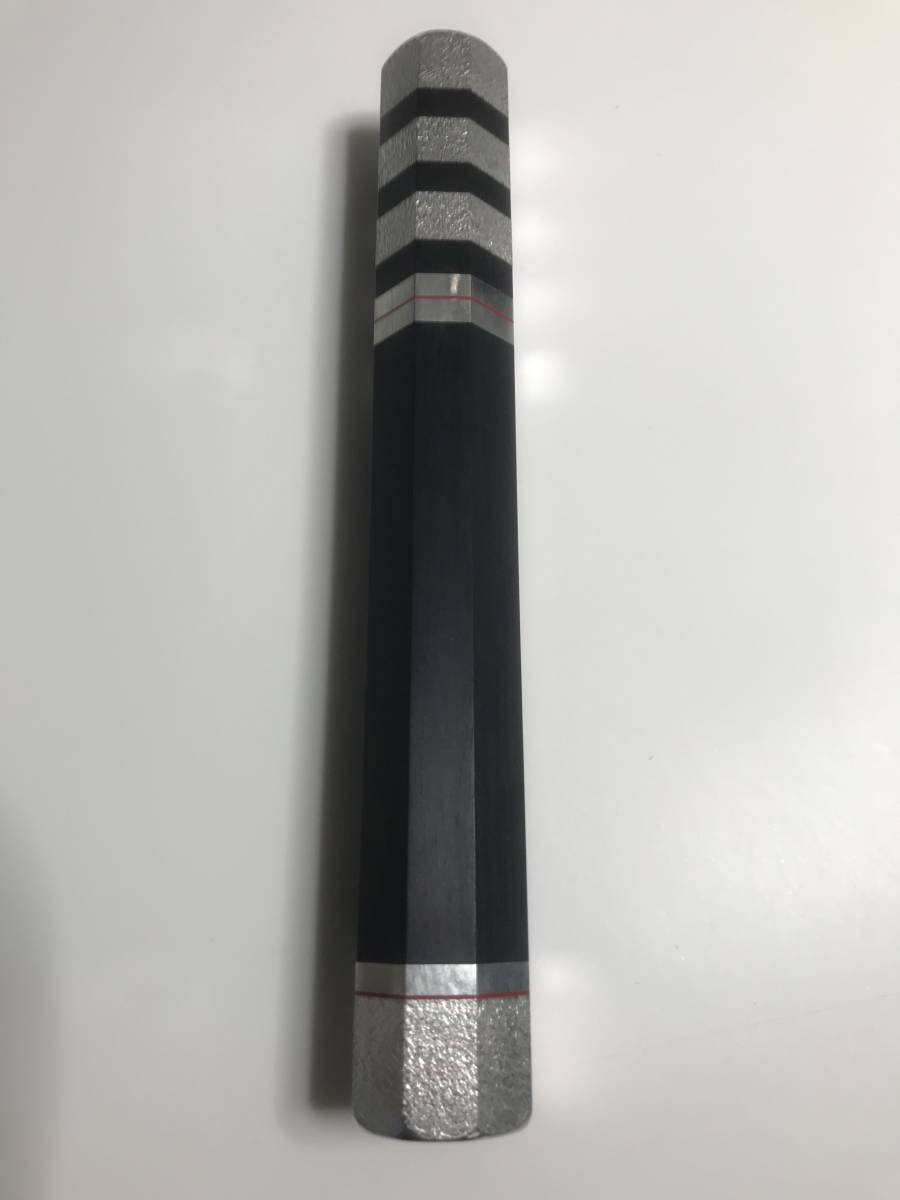 青黒檀銀六本槌目赤引飾柄/尺?尺三