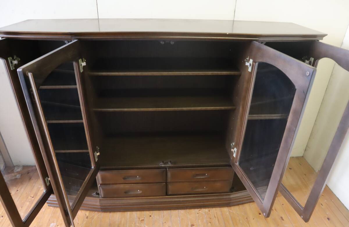 ?インテリア 家具 大型家具 アンティーク｜木制棚 ガラス扉 飾り棚 食器棚｜ 引取OK 福岡｜カップボード ■O5152