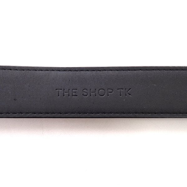 新品 タケオキクチ 牛革 レザー チェック ベルト 黒 【K21563】 THE SHOP TK メンズ 天然皮革 ザショップティーケー