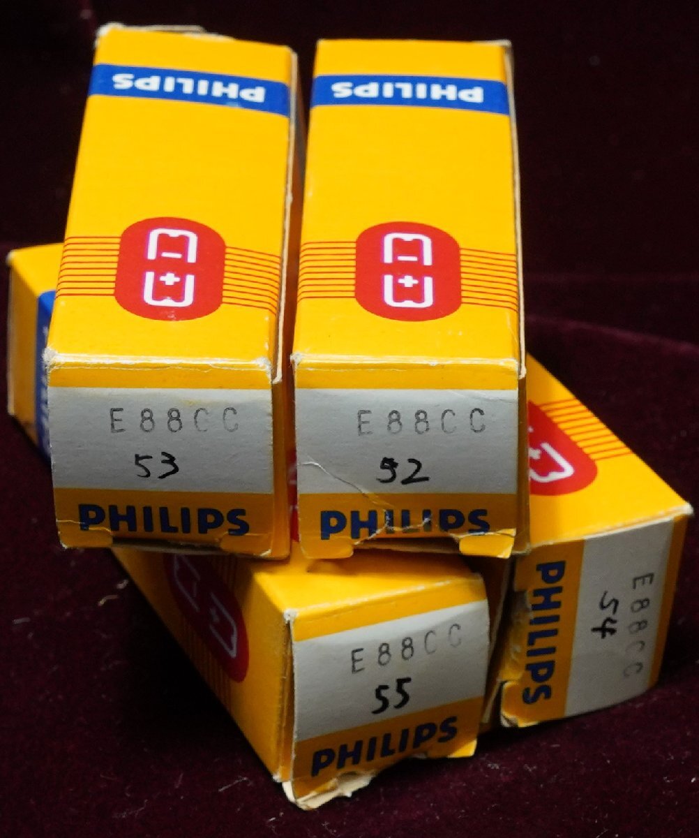 A&P 真空管:PHILIPS：E88C（4本）金メッキ端子：：特性仔細不明（現(xiàn)狀渡）送料は著払い
