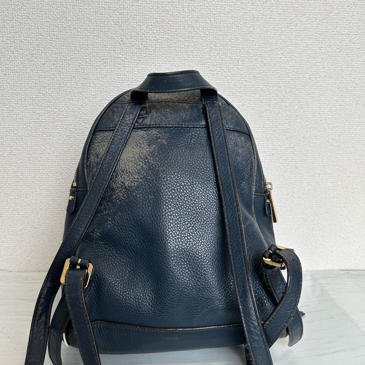 MICHAEL KORS マイケルコース レディース リュックサック バックパック バッグ 本革 レザー 青色 ブルー ネイビー ワンポイント ブランド