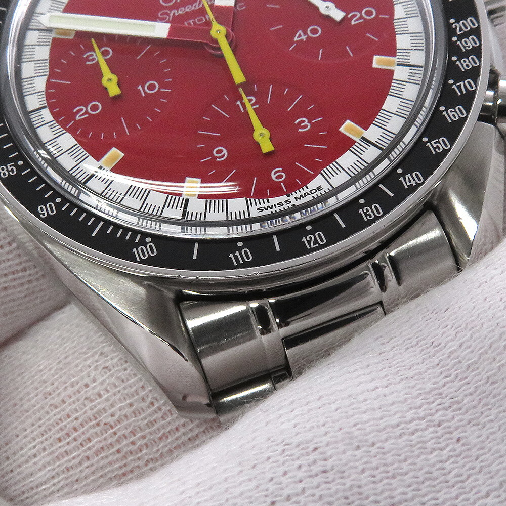 オメガ スピードマスター レーシング ミハエル シューマッハ 3510.61.00 OMEGA 腕時計 レッド文字盤 【安心保証】