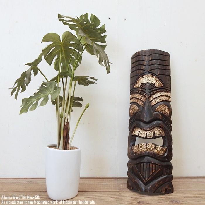  античный .tiki поверхность 50 Htiki маска дерево резьба по дереву маска орнамент интерьер Гаваи смешанные товары поли nesia защита бог 