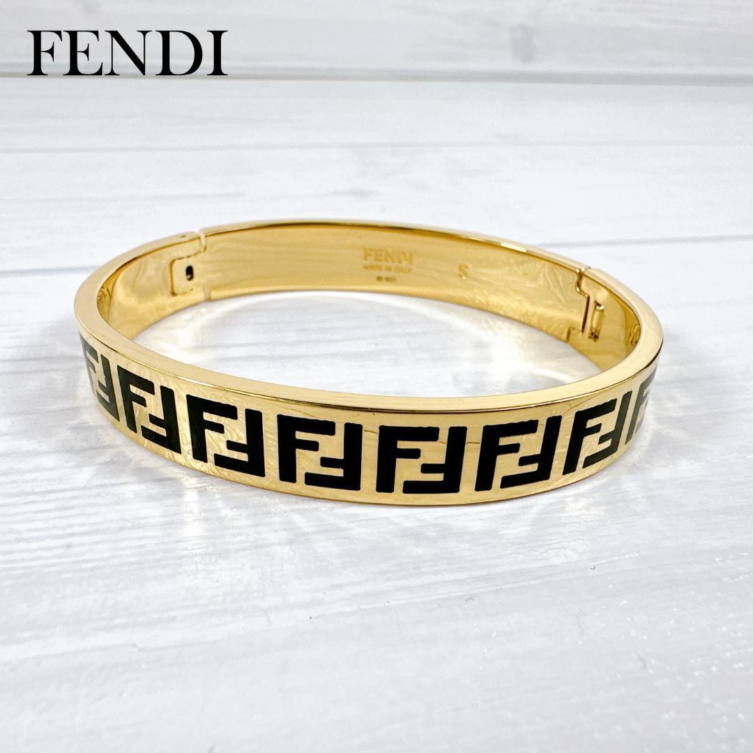 FENDI フェンディ フォーエバー FFロゴ ブレスレット ゴールド ブラック FENDI フェンディ フォーエバー FFロゴ ブレスレット ゴールド