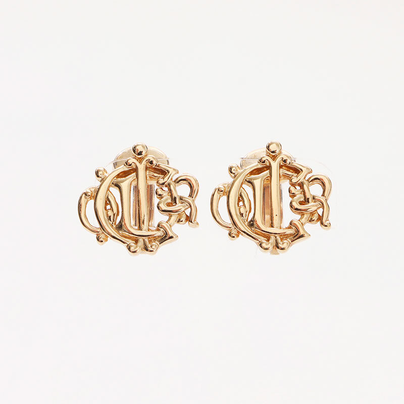 クリスチャンディオール Christian Dior イヤリング ロゴ　エンブレム　モチーフ ゴールド