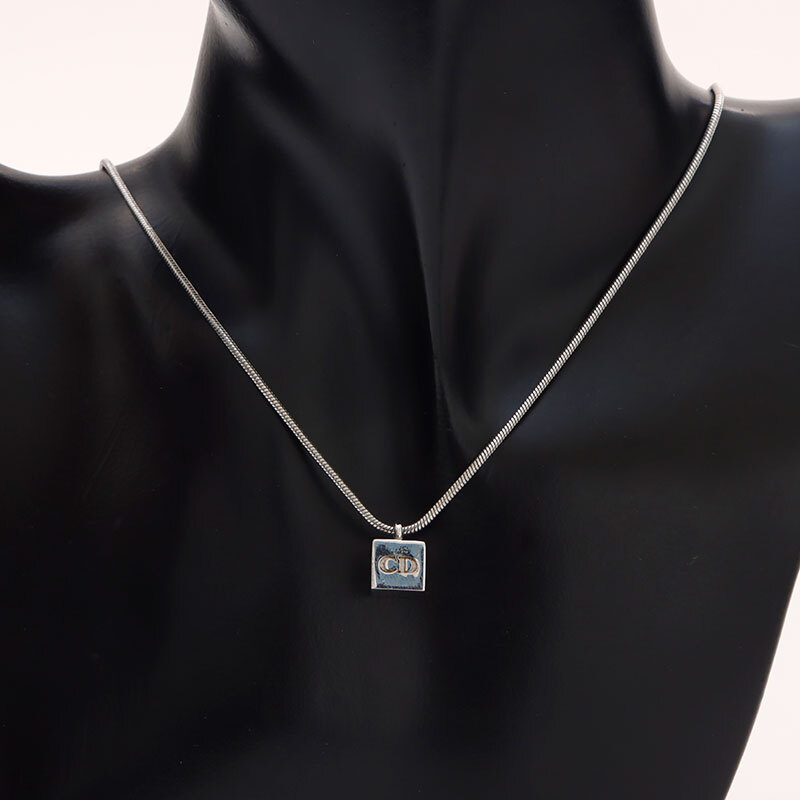 クリスチャンディオール Christian Dior ネックレス CD ロゴ シルバー