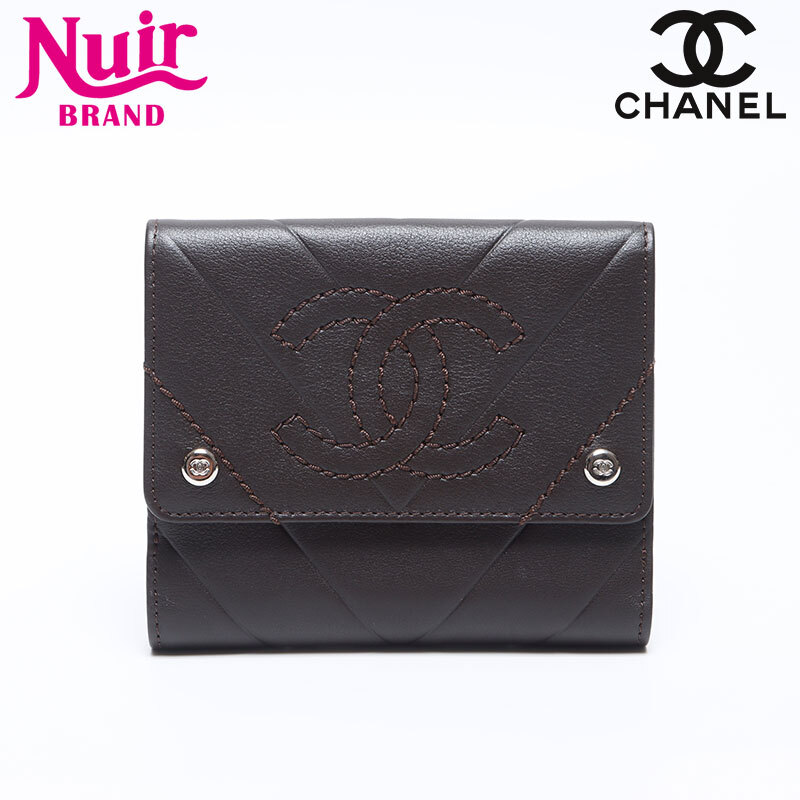 シャネル CHANEL 三つ折り財(cái)布 10番臺(tái) 2005-2006 ココマーク ブラウン
