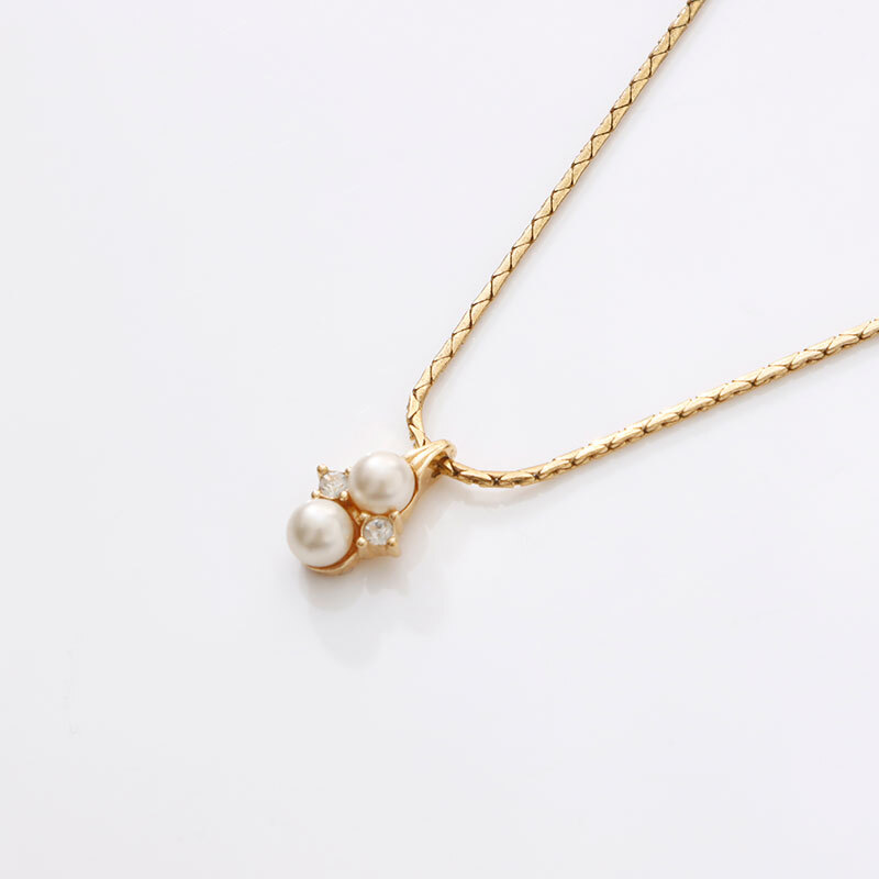 クリスチャンディオール Christian Dior ネックレス ラインストーン ゴールド