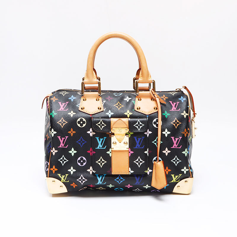 ルイ?ヴィトン LOUIS VUITTON ボストンバッグ 2007年制 マルチカラー M92642 村上隆 スピーディ30 ブラック