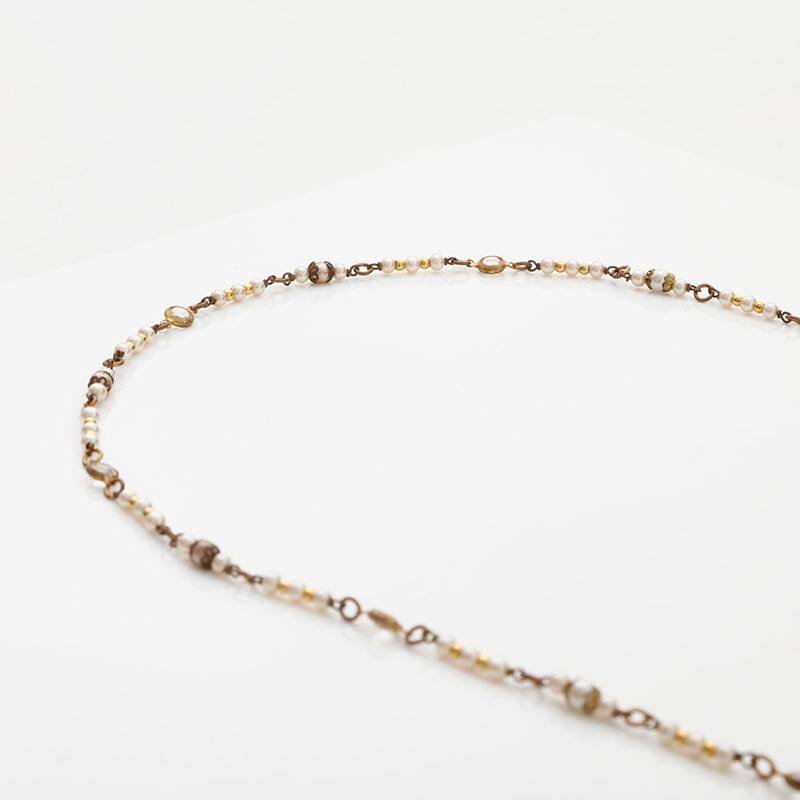 Chanel CHANEL колье 1970s жемчуг стразы Gold