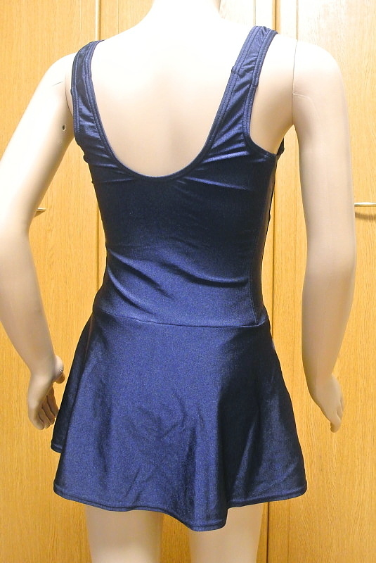 SMZ86　良品?スカートワンピースタイプ水著?水泳授業(yè)にも?150サイズ濃紺