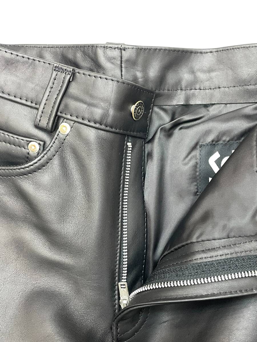 grs 未使用品 30 SCHOTT ショット 600 レザーパンツ ステアハイド ブラック 黒 ポリエステルライニング