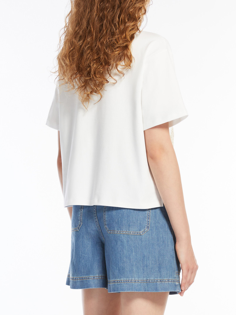 春夏新作45%OFF　マックスマーラ　Max Mara　刺繍デザイン ロゴTシャツ　ホワイト　Sサイズ　【送料無料】