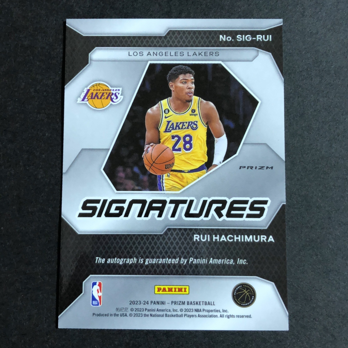 八村塁 Hachimura Rui Panini Prizm Silver 2023-2024 Autograph Auto サイン 直筆 レイカーズ Lakers