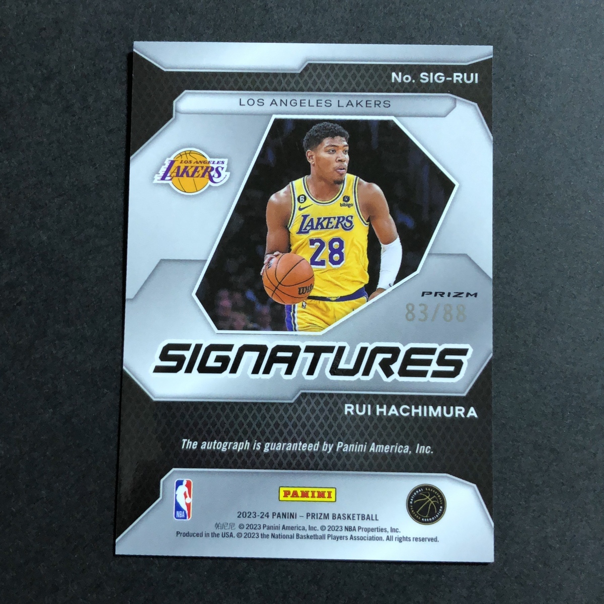 八村塁 Hachimura Rui Panini Prizm 2023-2024 /88枚限定 Red Choice Autograph Auto サイン 直筆 レイカーズ Lakers
