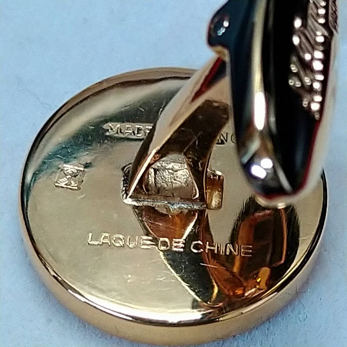 【美品】S.T.Dupont デュポン カフスボタン ロゴ【ブランド アクセサリー 金 ゴールド 寶飾品 メンズ ジュエリー お灑落 希少 レア】24