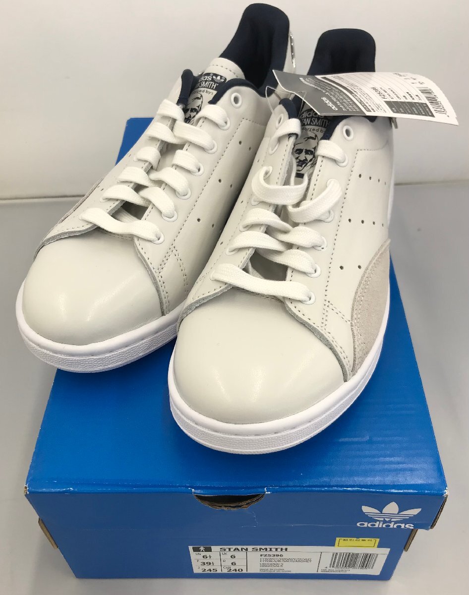 【未使用品】adidas STAN SMITH FZ5396 24.5cm スタンスミス ホワイト カレッジネイビー シルバーメタリック アディダス (管：059103) a80