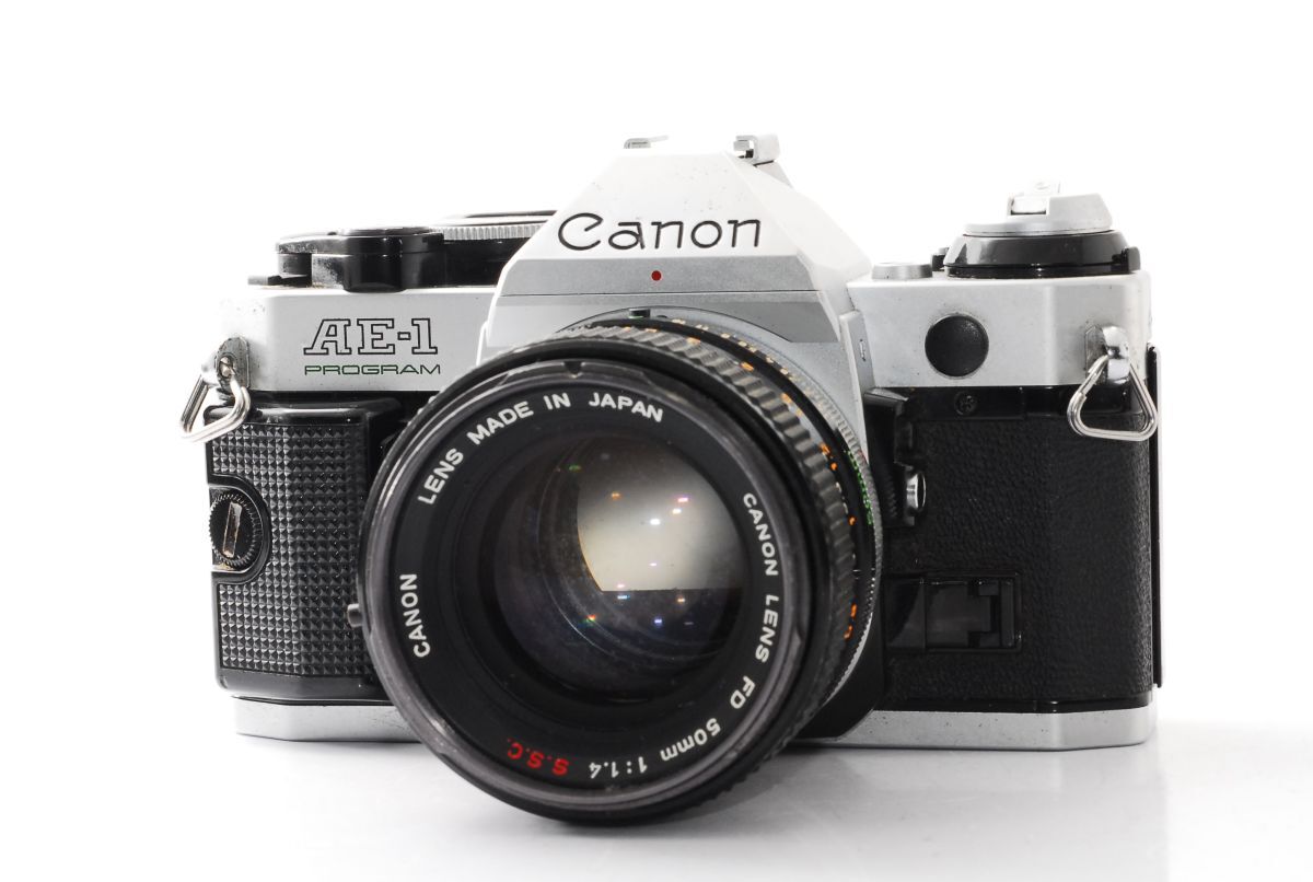 ★実用品★ キヤノン CANON AE-1 PROGRAM ボディ シルバー + FD 50mm F1.4 S.S.C. ★シャッター全速 露出計OK★ #U46120130
